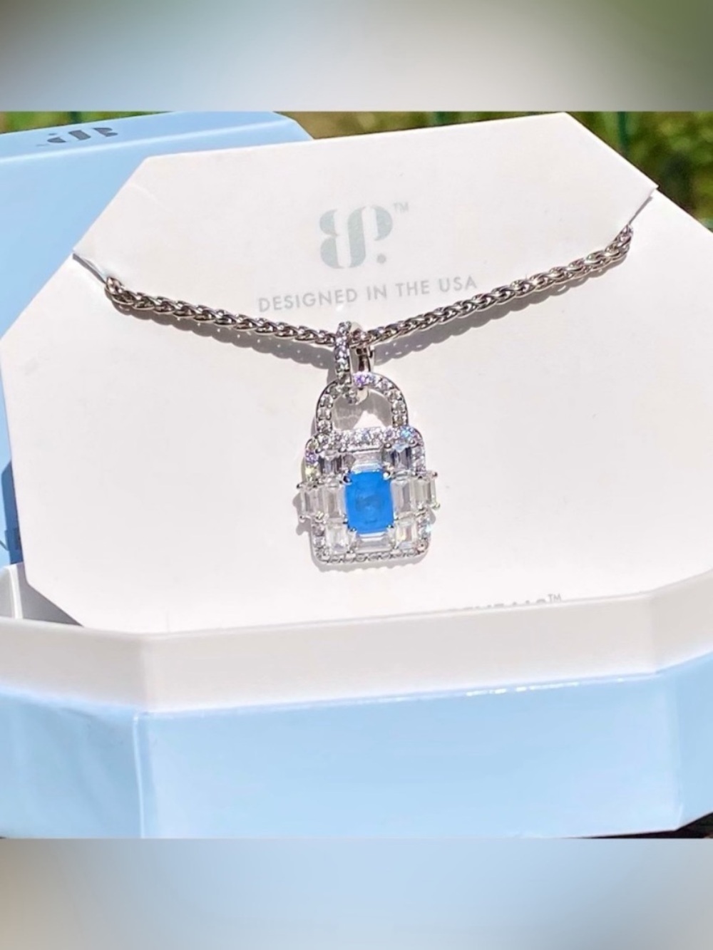 Bomb Party OG Ocean Blue Quartz Locket Necklace